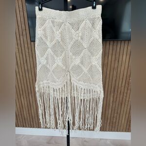 Sage the Label Crochet Fringe Shawl